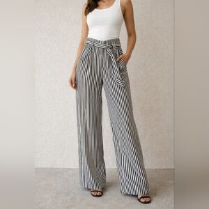 Dynamite Striped High-Waisted Wide Leg Pants